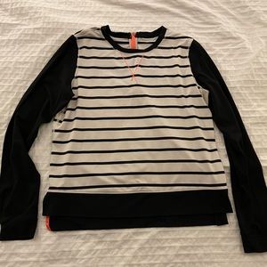 Lululemon Size 8 Navy and White long sleeve with zipper